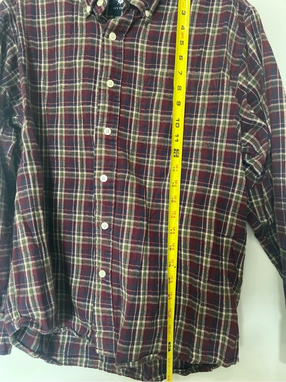 JCrew Button-Down Men's Plaid Shirt - Burgundy